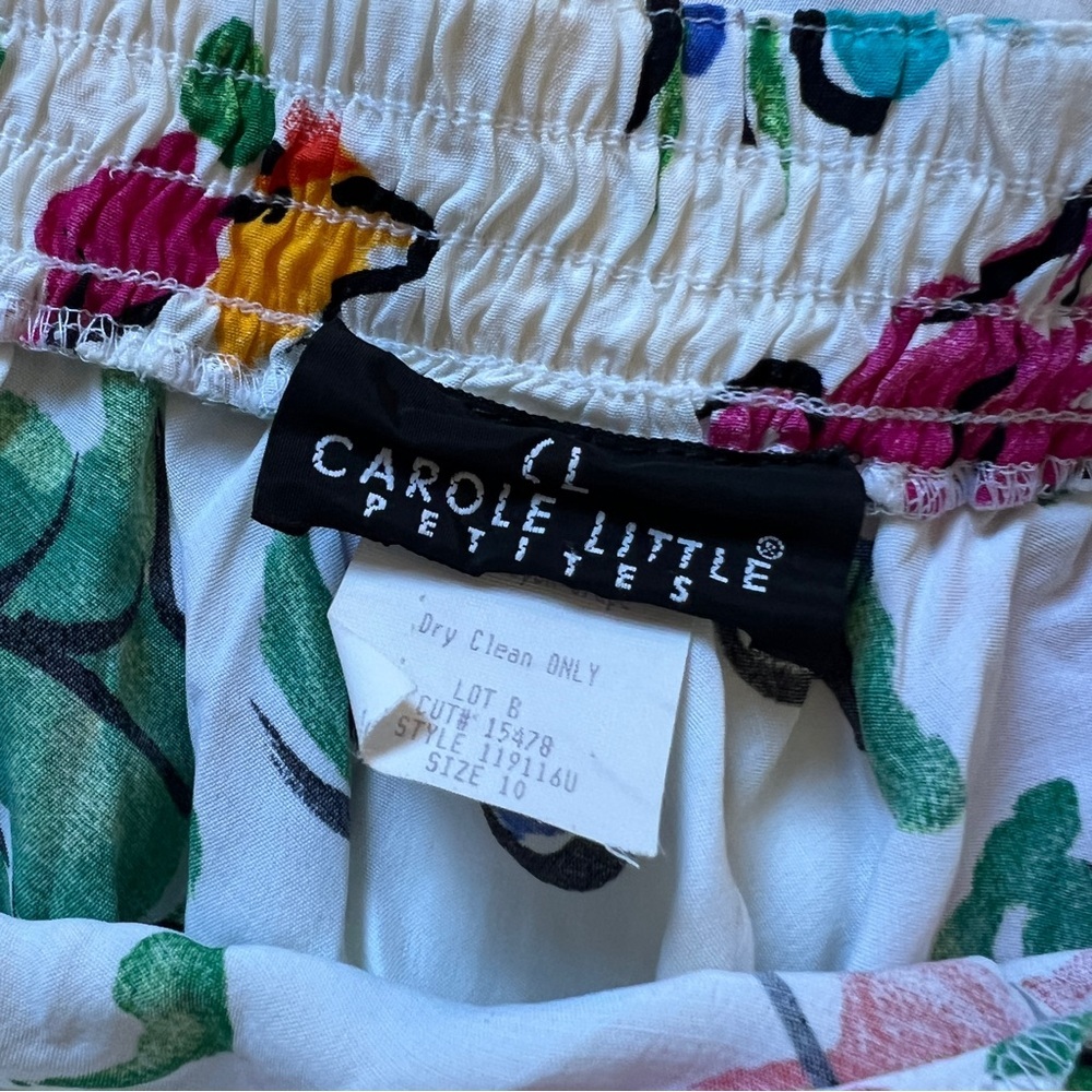 Vintage 90s Carole Little Floral Maxi Skirt Rayon Size 10 USA fits 4 - 6 - Picture 3 of 6